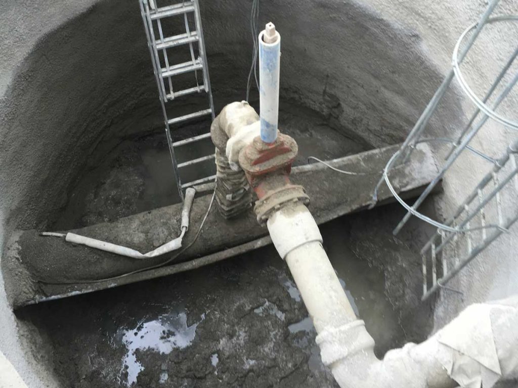 Spritzbeton-Baugrube zur Reparatur einer Wasserleitung in Düsseldorf